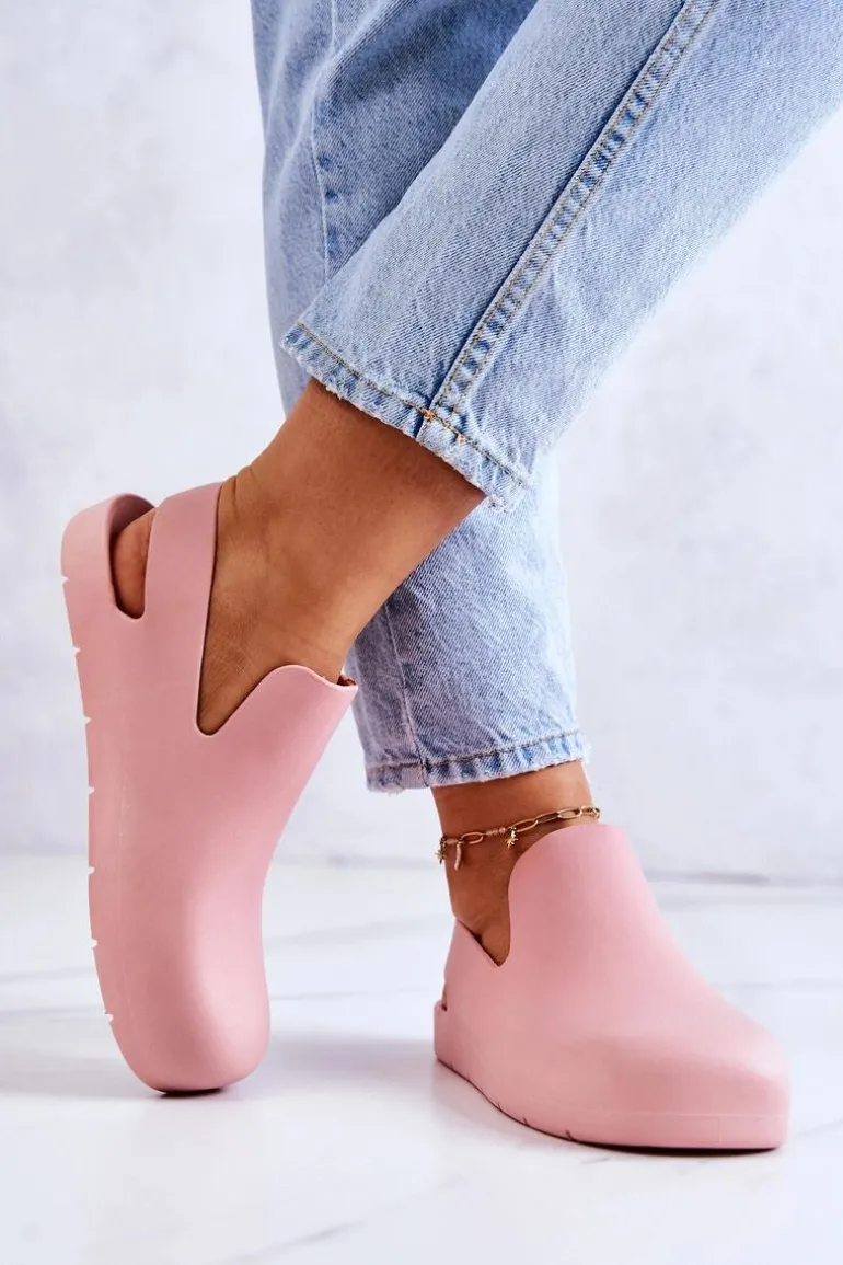 Modne Gumowe Chodaki Różowe Meriko