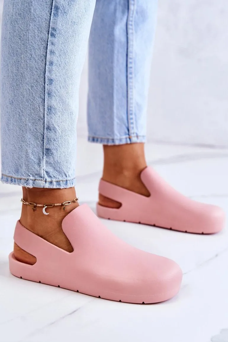 Modne Gumowe Chodaki Różowe Meriko