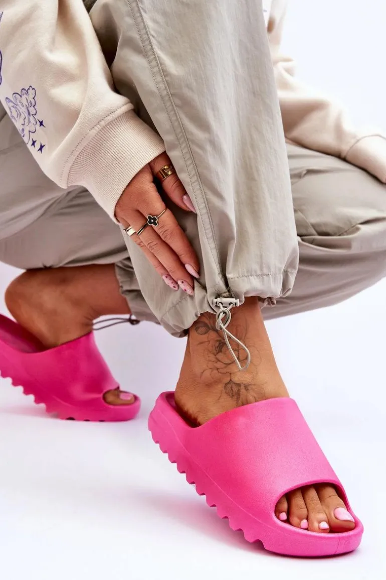 Modne Klapki Na Platformie Fuksja Estella