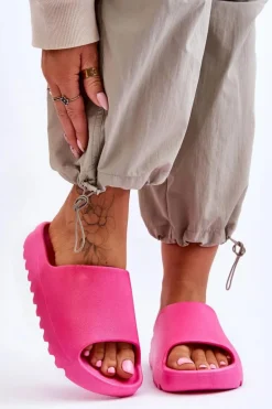 Modne Klapki Na Platformie Fuksja Estella