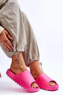 Modne Klapki Na Platformie Fuksja Estella