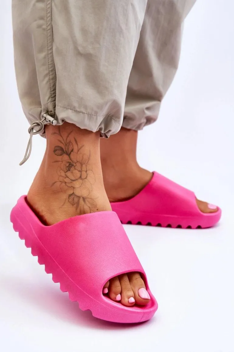 Modne Klapki Na Platformie Fuksja Estella