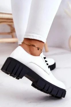 Modne Lakierowane Półbuty La.Fi 210013W-LA Białe