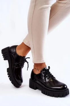 Modne Lakierowane Półbuty La.Fi 210013B-NL Czarne