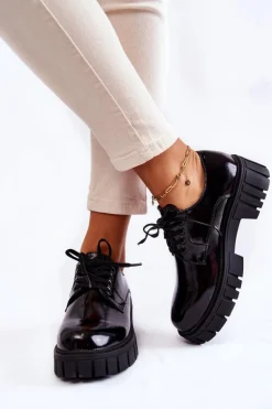 Modne Lakierowane Półbuty La.Fi 210013B-NL Czarne