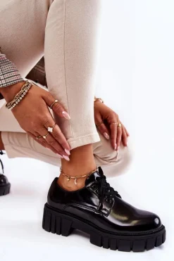 Modne Lakierowane Półbuty La.Fi 210013B-NL Czarne