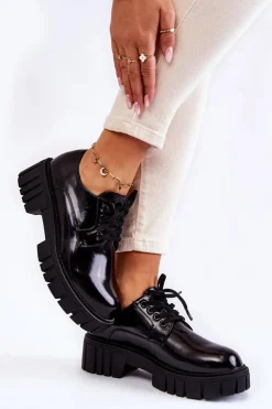 Modne Lakierowane Półbuty La.Fi 210013B-NL Czarne