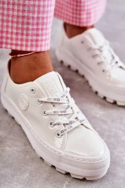 Modne Lakierowane Trampki Big Star KK274045 Białe