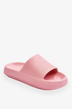 Modne Lekkie Klapki Na Masywnej Podeszwie Różowe Rebel