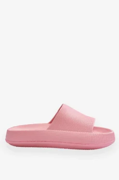 Modne Lekkie Klapki Na Masywnej Podeszwie Różowe Rebel