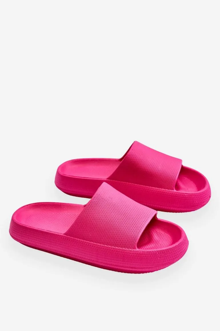 Modne Lekkie Klapki Na Masywnej Podeszwie Fuksja Rebel