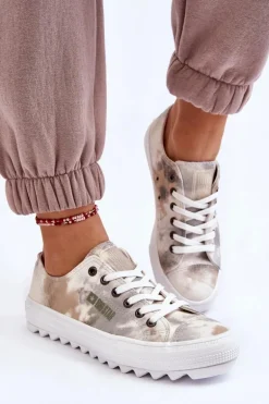 Modne Niskie Trampki Big Star LL274043 Biało-Szare