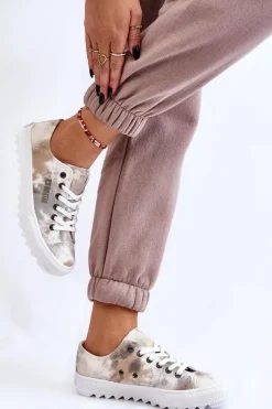 Modne Niskie Trampki Big Star LL274043 Biało-Szare