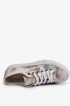 Modne Niskie Trampki Big Star LL274043 Biało-Szare