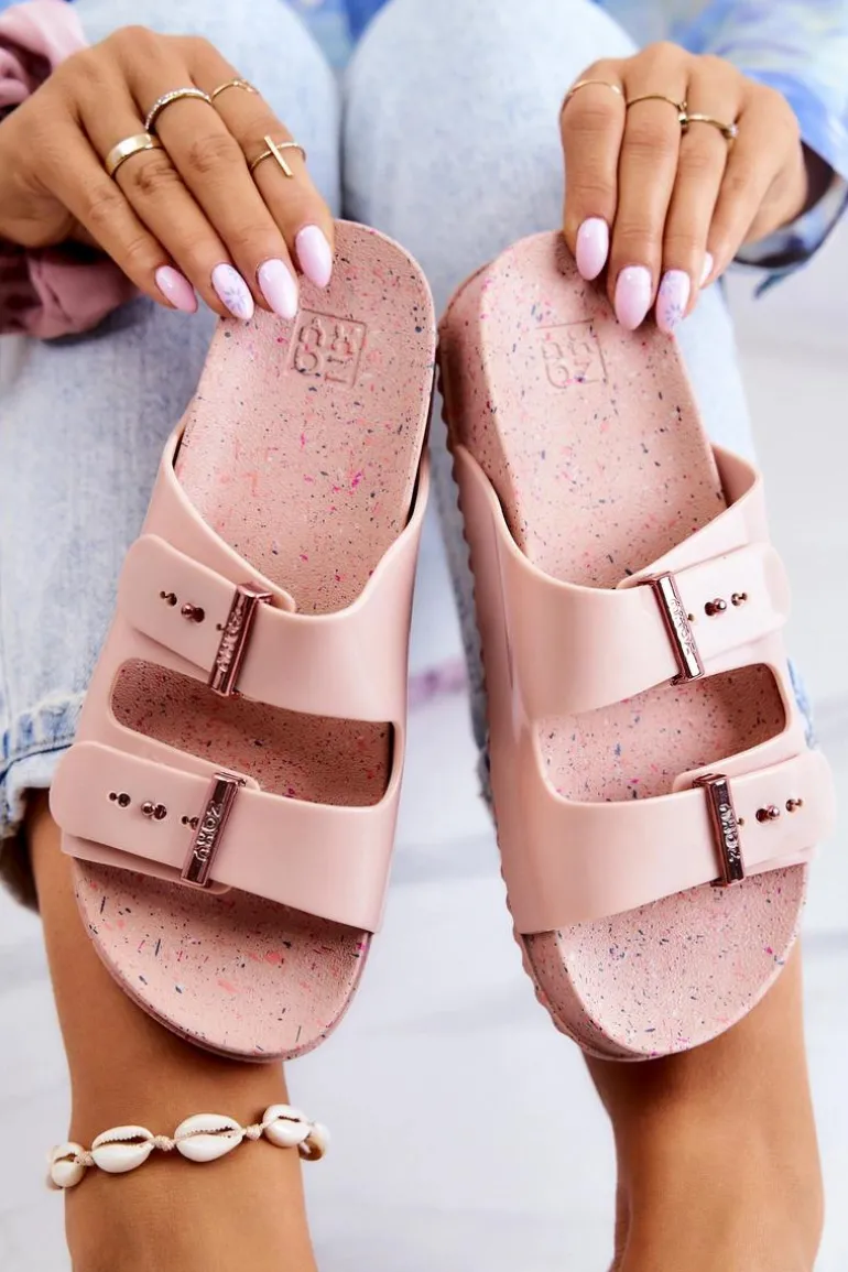 Modne Pachnące Klapki ZAXY JJ285083 Jasnoróżowe