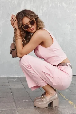 Modne Półbuty Czółenka Na Masywnym Obcasie Beżowe Imani