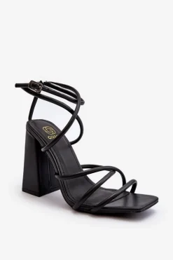 Modne Sandały Na Obcasie Czarne Josette