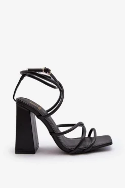 Modne Sandały Na Obcasie Czarne Josette