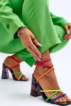 Modne Sandały Na Obcasie Multikolor Josette