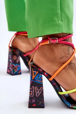 Modne Sandały Na Obcasie Multikolor Josette