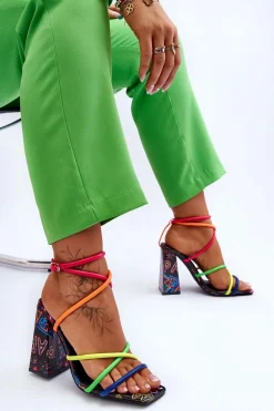 Modne Sandały Na Obcasie Multikolor Josette