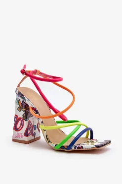 Modne Sandały Na Obcasie Multikolor Josette
