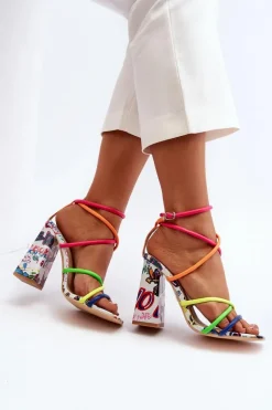 Modne Sandały Na Obcasie Multikolor Josette