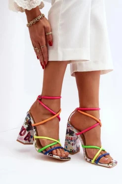 Modne Sandały Na Obcasie Multikolor Josette
