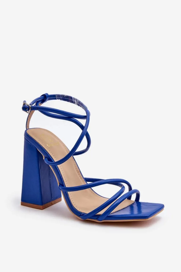 Modne Sandały Na Obcasie Niebieskie Josette
