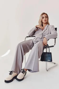 Modne Skórzane Półbuty La.Fi 210013BE-PU Beżowe