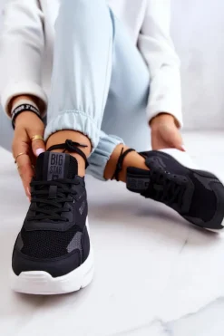 Modne Sneakersy Buty Sportowe Big Star JJ274598 Czarne
