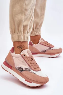 Modne Sneakersy Memory Foam System Big Star LL274366 Różowe