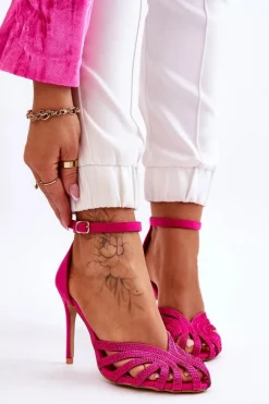 Modne Szpilki Z Dżetami Fuksja Jaylen