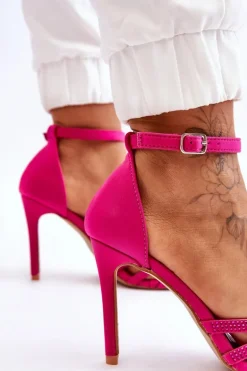 Modne Szpilki Z Dżetami Fuksja Jaylen