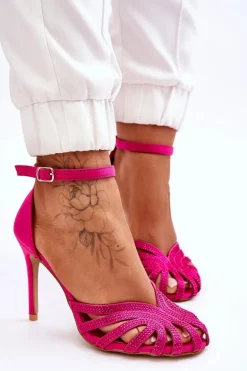 Modne Szpilki Z Dżetami Fuksja Jaylen