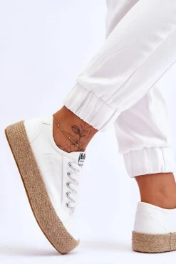 Modne Trampki Z Plecionką Lee Cooper LCW-23-31-1796L Białe