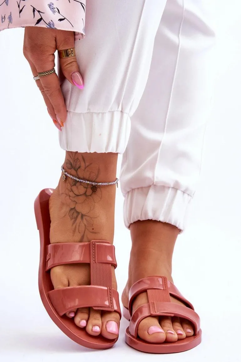 Modne Wegańskie Klapki ZAXY JJ285262 Brudny Róż