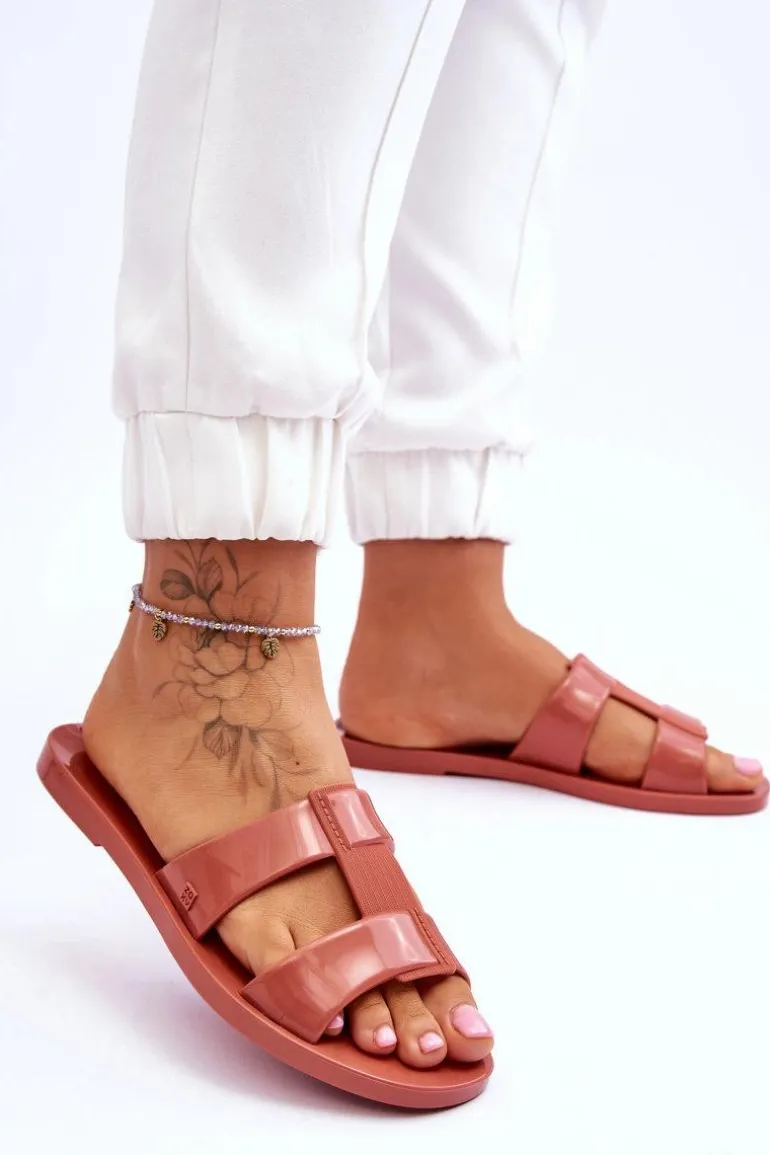 Modne Wegańskie Klapki ZAXY JJ285262 Brudny Róż