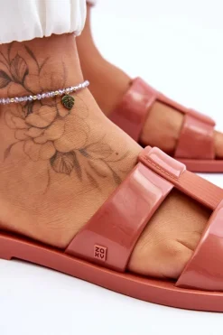 Modne Wegańskie Klapki ZAXY JJ285262 Brudny Róż