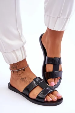 Modne Wegańskie Klapki ZAXY JJ285263 Czarne