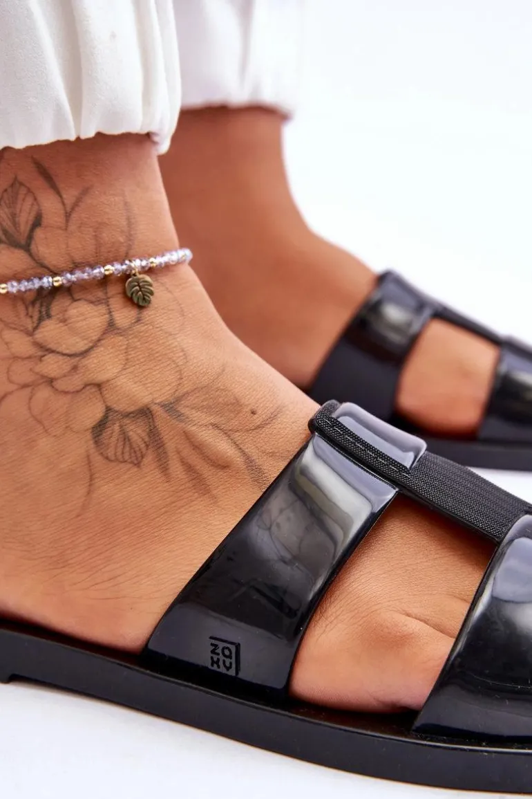 Modne Wegańskie Klapki ZAXY JJ285263 Czarne