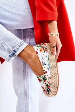 Modne Wsuwane Espadryle W Kwiaty Białe Morice