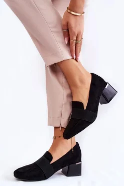 Modne Zamszowe Czółenka La.Fi 230033B-SU Czarne