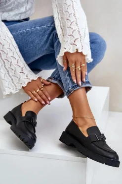 Mokasyny Damskie Eko Skórzane Vinceza 62187 Czarne