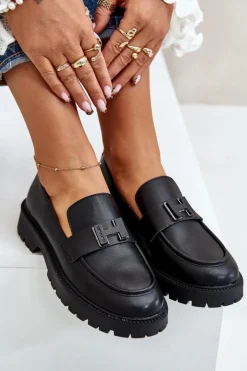 Mokasyny Damskie Eko Skórzane Vinceza 62187 Czarne