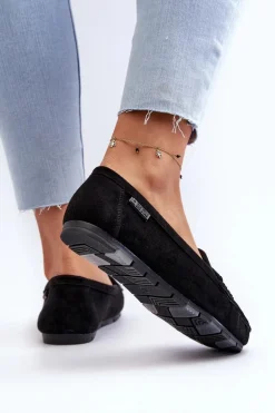Mokasyny Damskie Eko Zamszowe Big Star NN274929 Memory Foam System Czarne