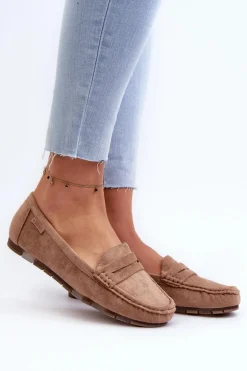 Mokasyny Damskie Eko Zamszowe Big Star NN274930 Memory Foam System Beżowe