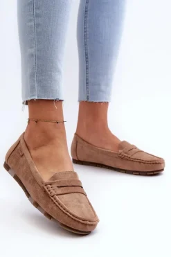 Mokasyny Damskie Eko Zamszowe Big Star NN274930 Memory Foam System Beżowe