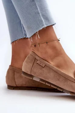 Mokasyny Damskie Eko Zamszowe Big Star NN274930 Memory Foam System Beżowe