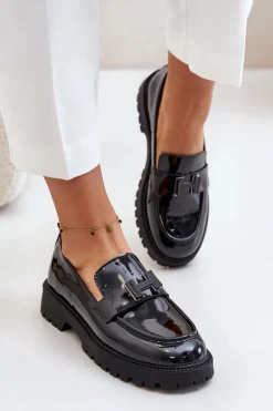 Mokasyny Damskie Lakierowane Vinceza 62187 Czarne